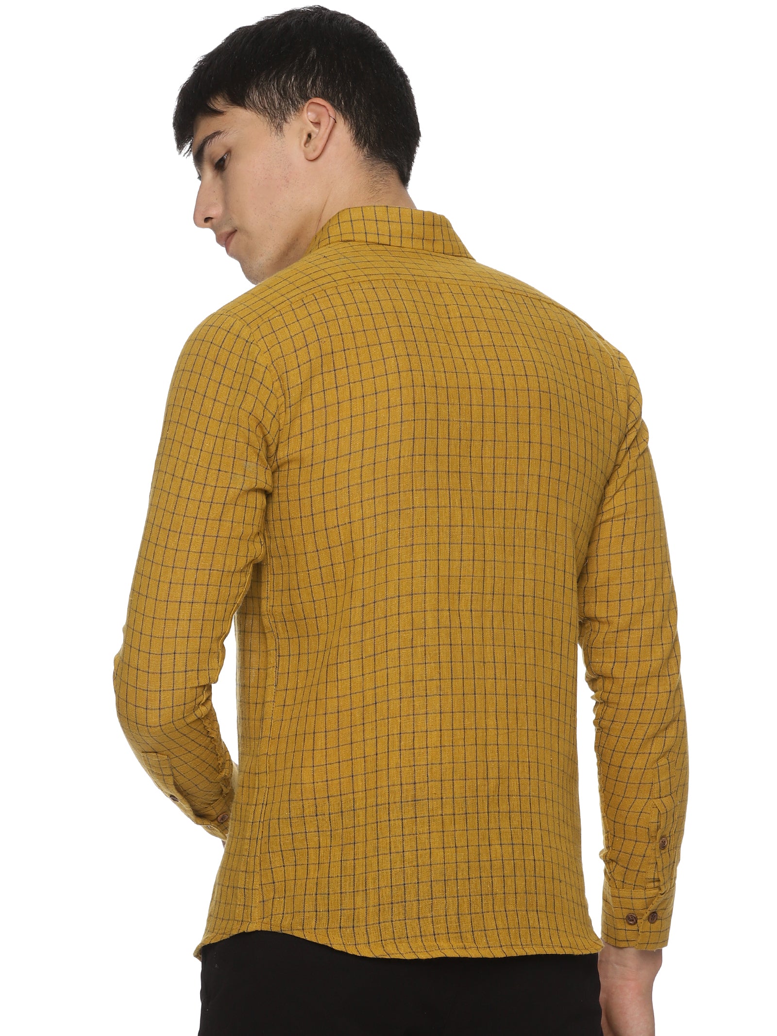 Organic Kala Cotton Shirts - Yellow Checks