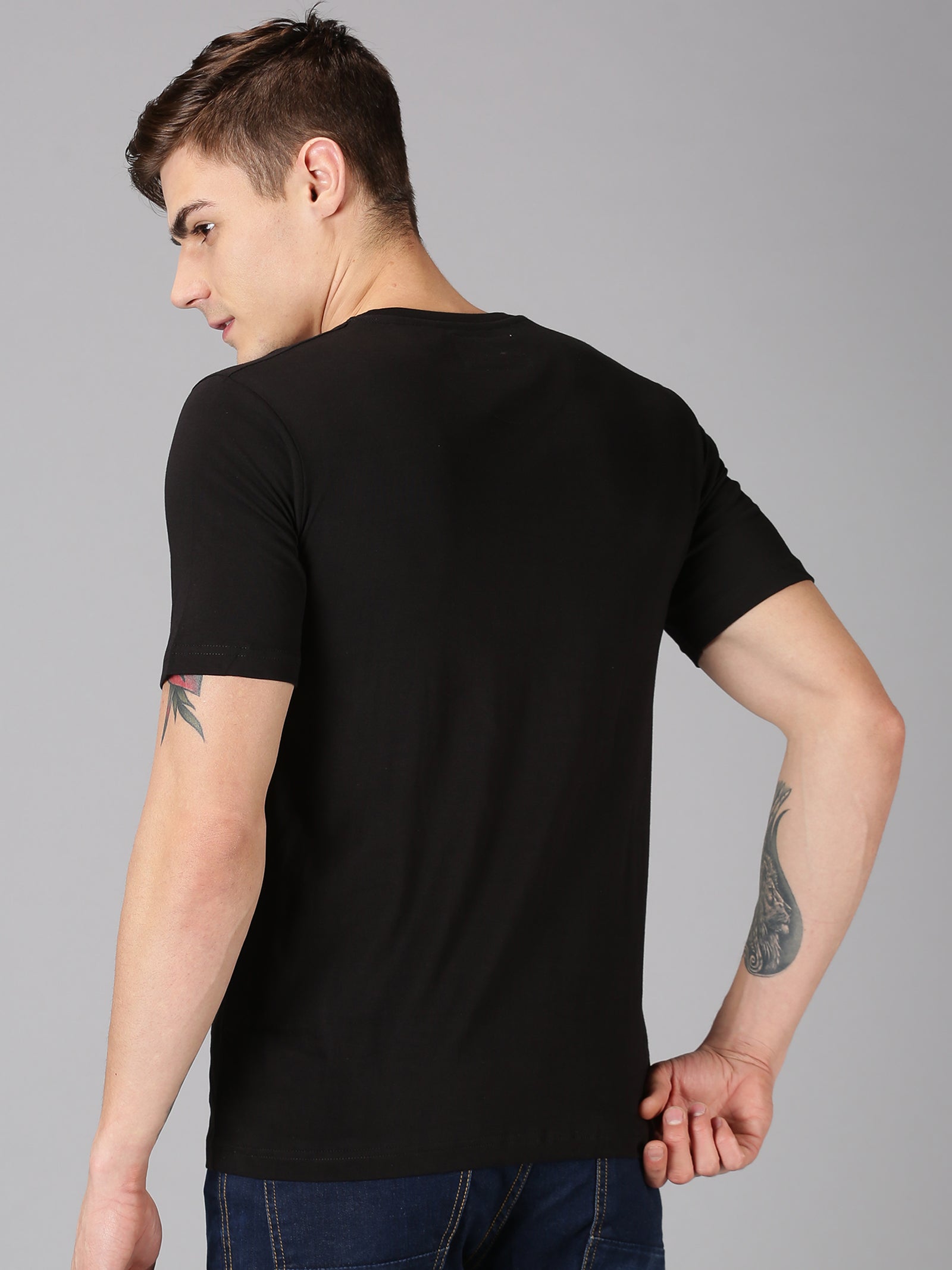 Organic Cotton Crew Neck TShirt - Midnight Black
