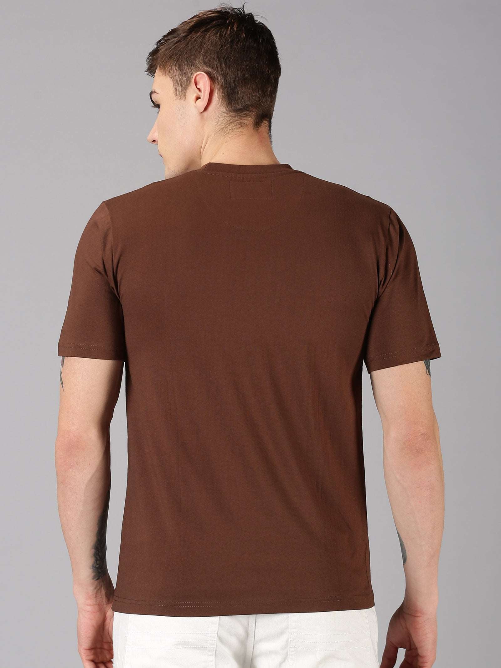 Organic Cotton Crew Neck TShirt - Chocolate Brown