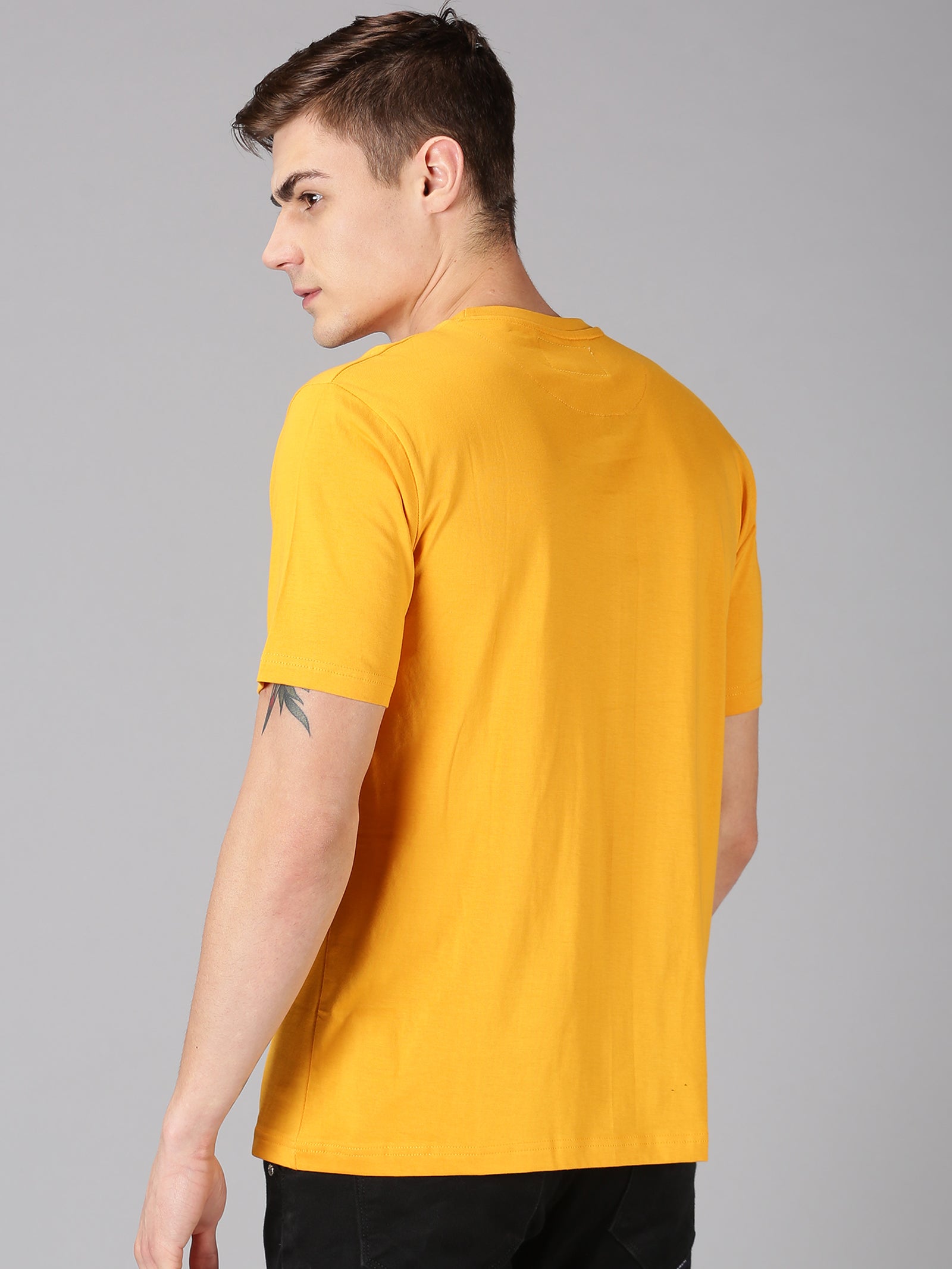Organic Cotton Crew Neck TShirt - Mustard Yellow