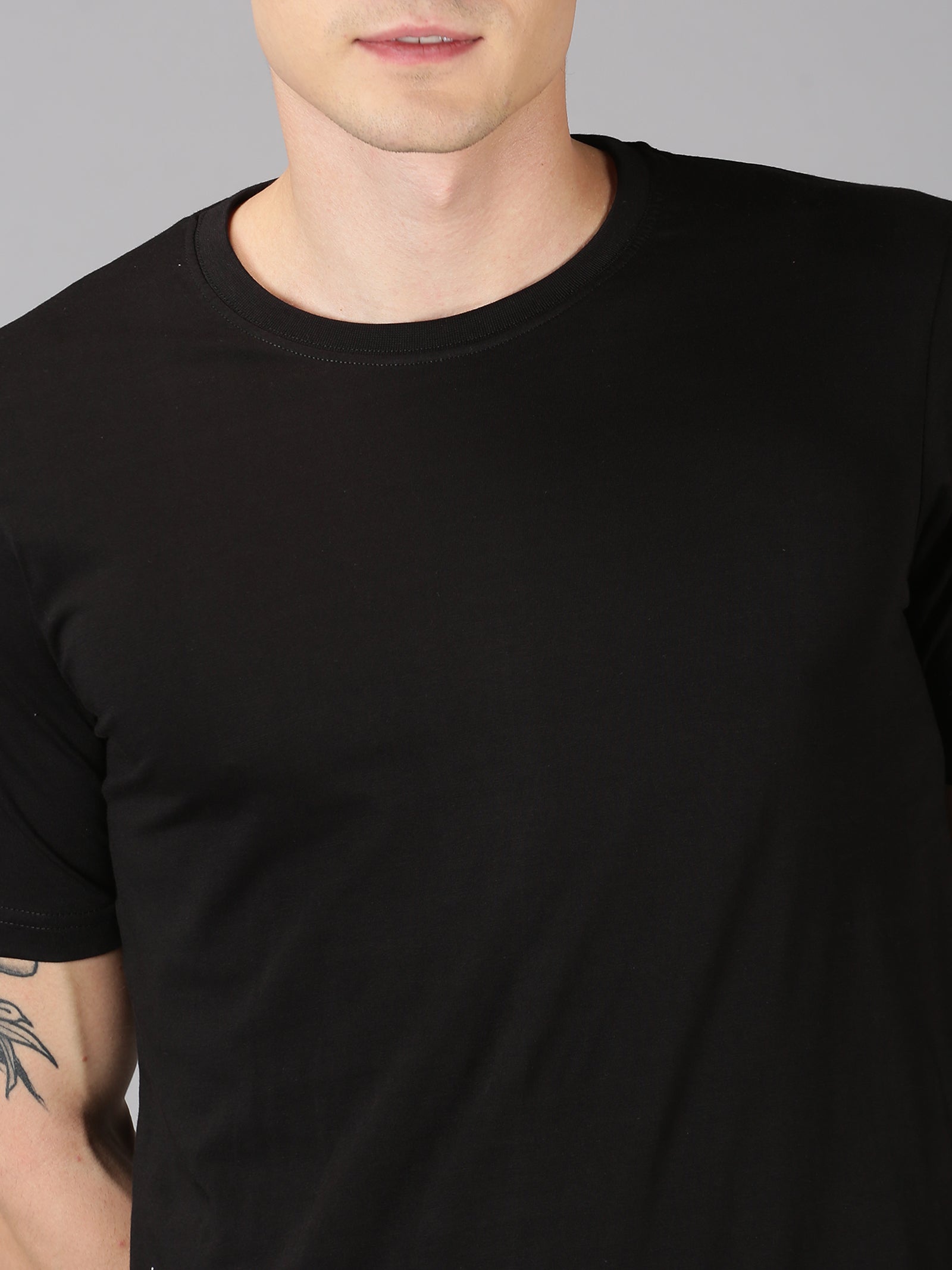 Organic Cotton Crew Neck TShirt - Midnight Black