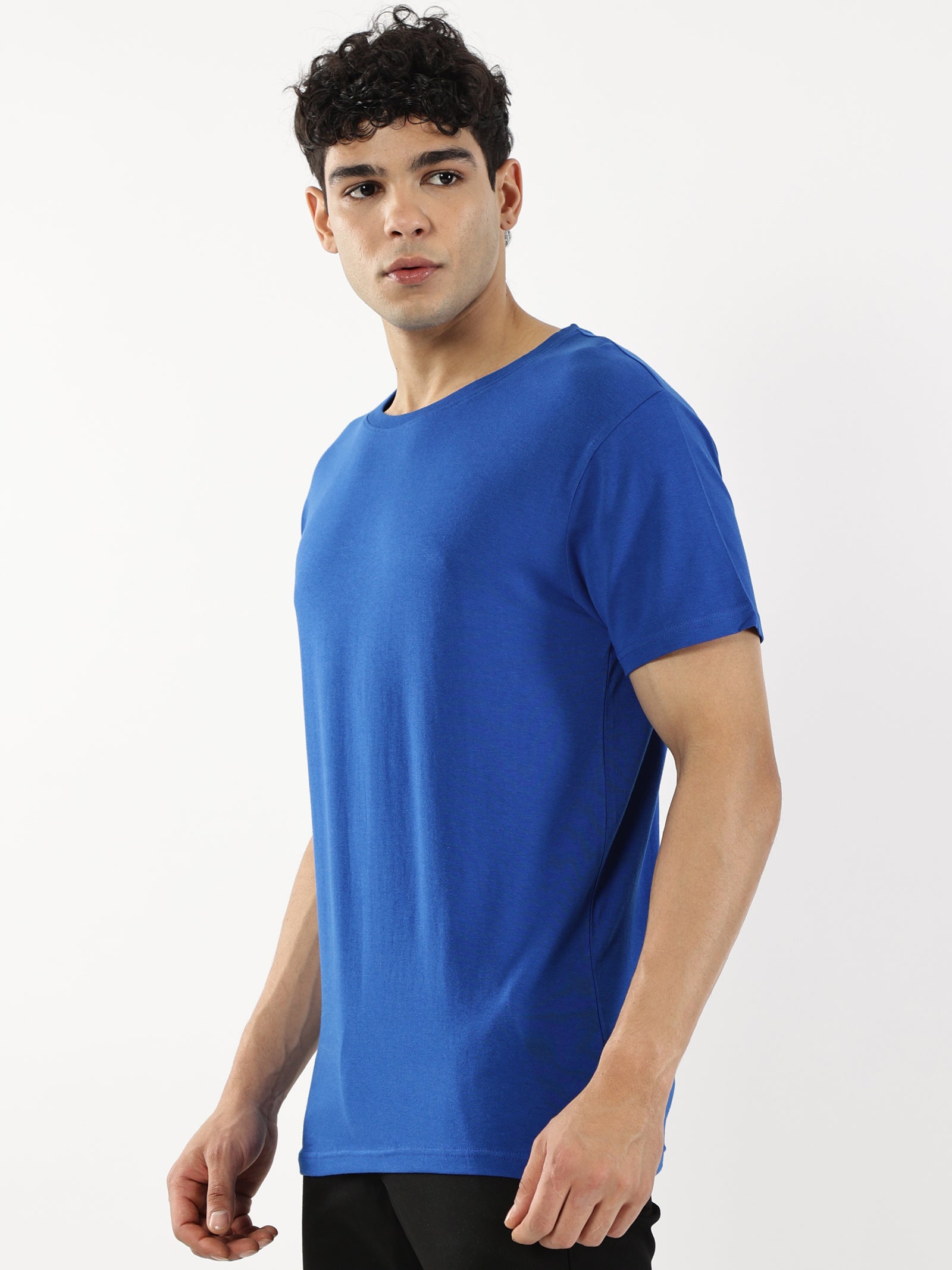 Bamboo Cotton Crew Neck - Blue