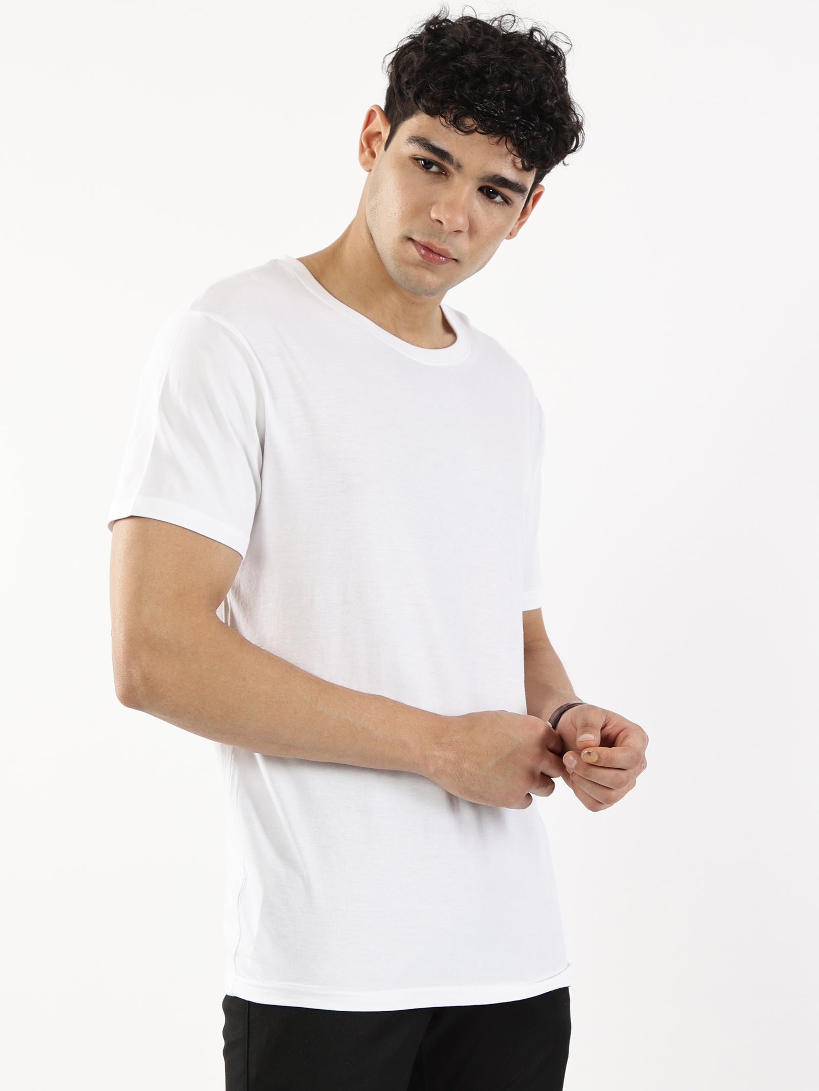 Bamboo Cotton Crew Neck - SnowWhite