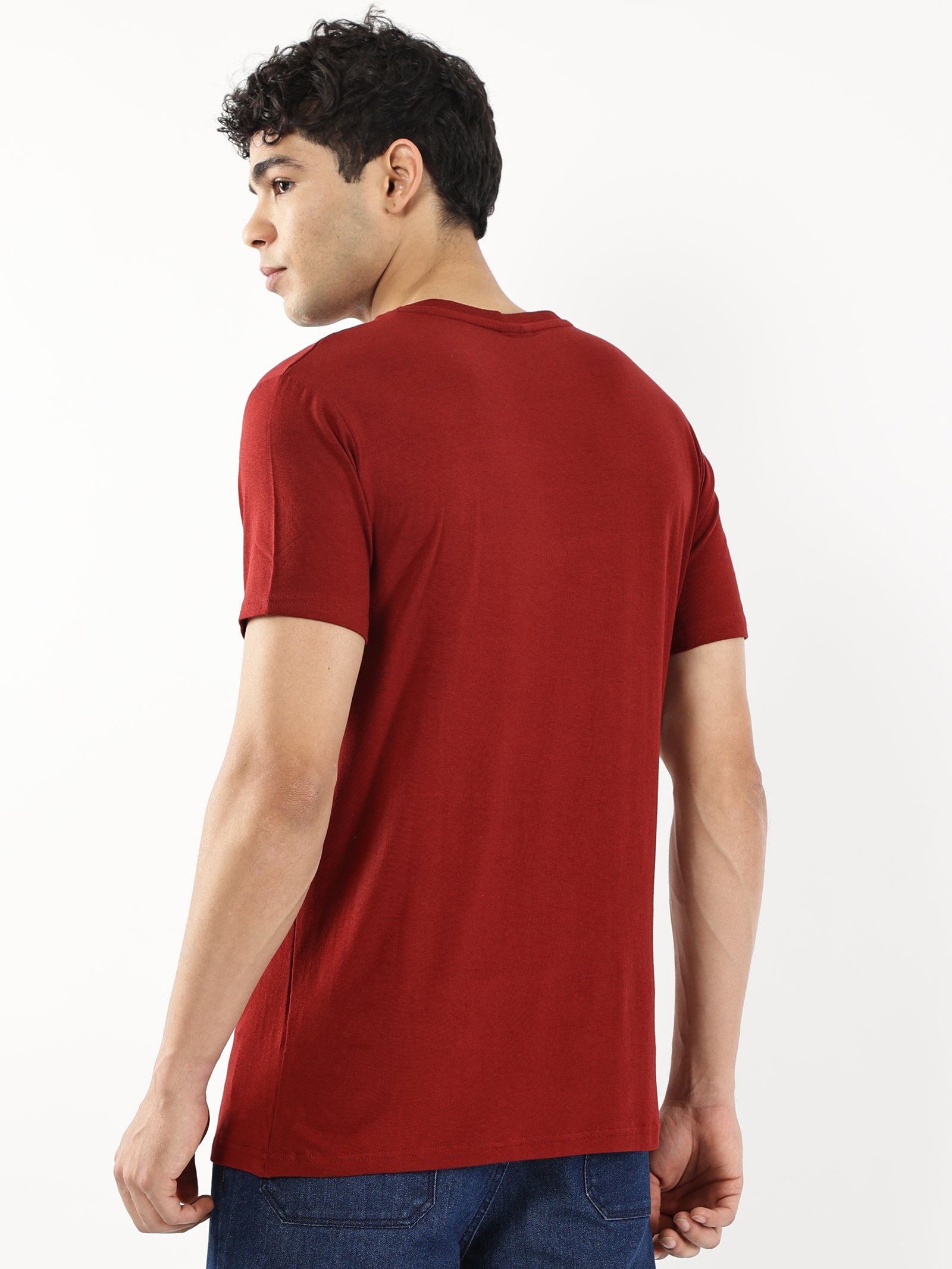 Bamboo Cotton Crew Neck - Maroon