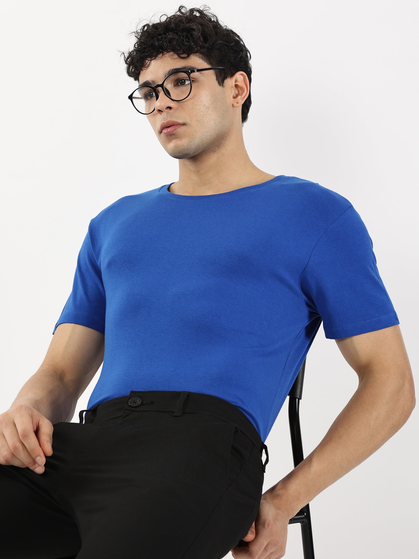 Bamboo Cotton Crew Neck - Blue