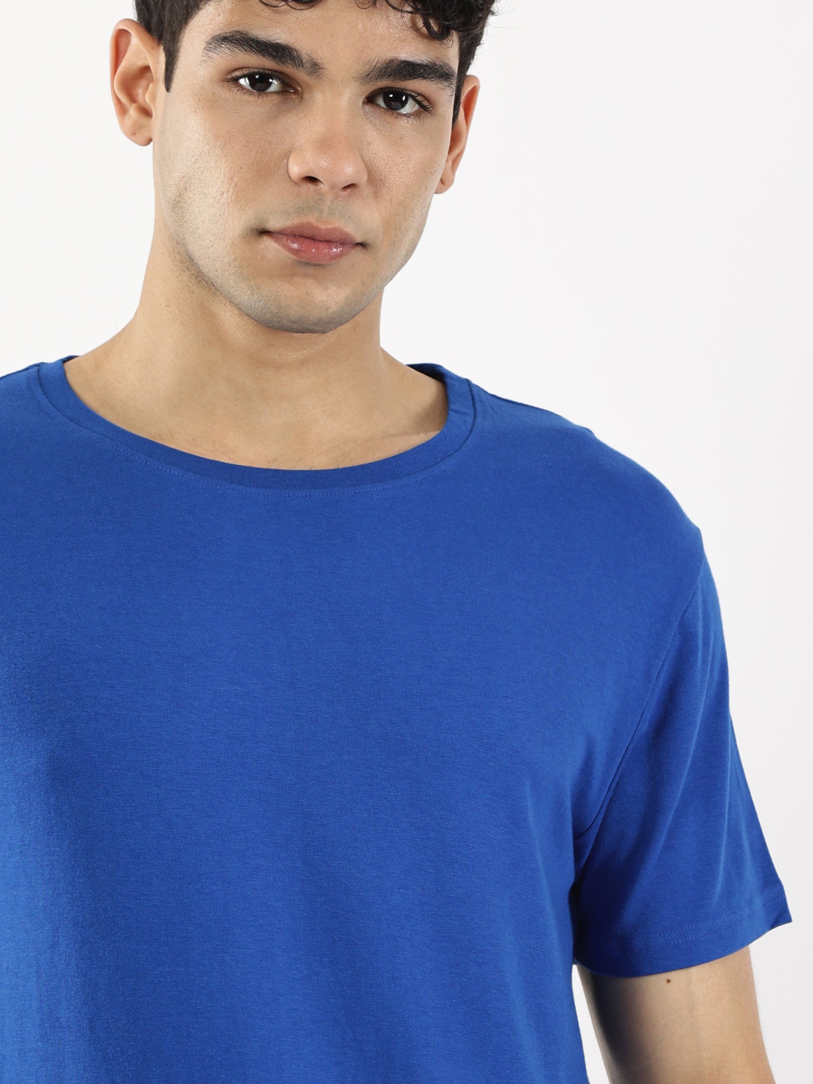 Bamboo Cotton Crew Neck - Blue