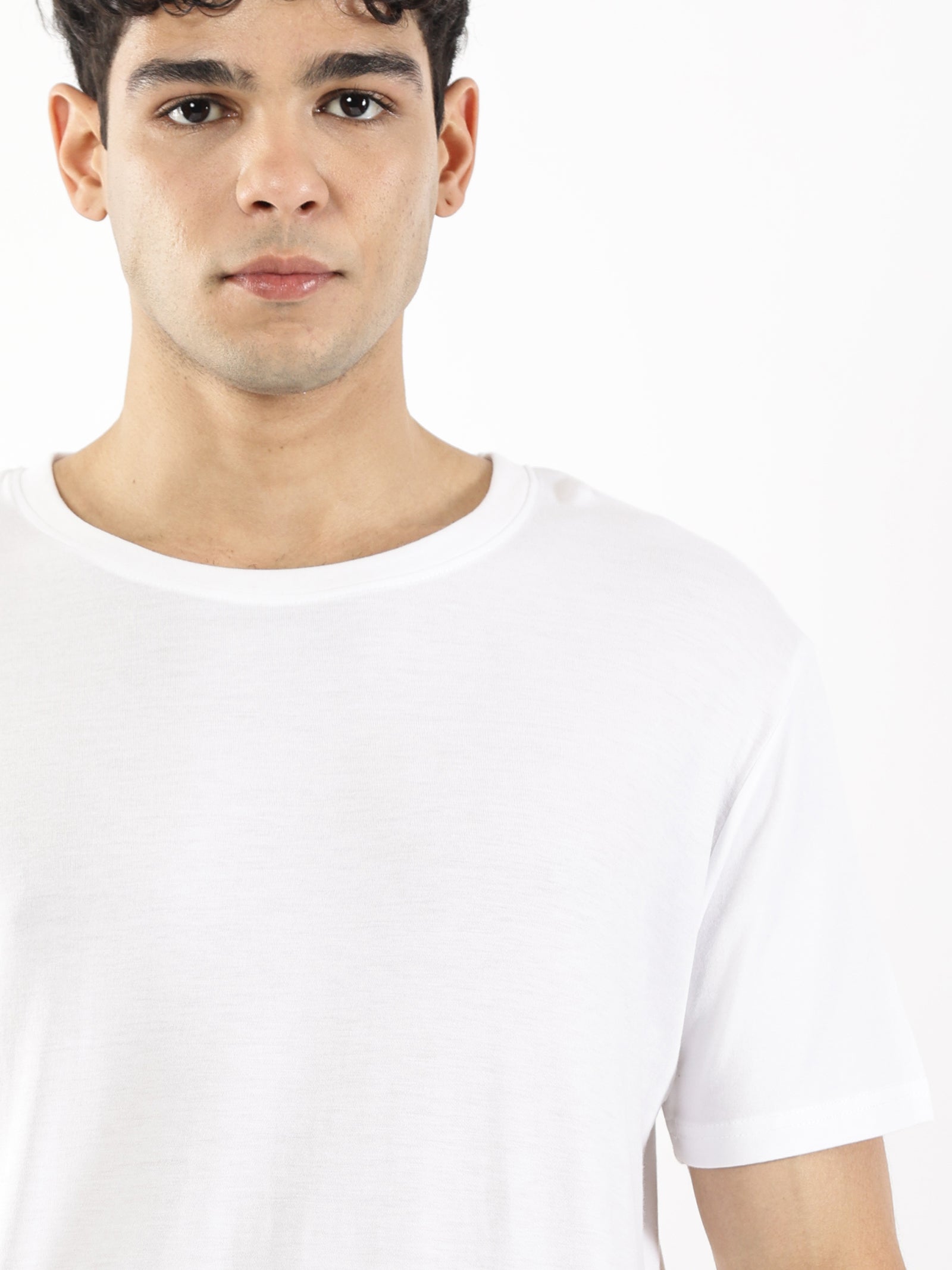 Bamboo Cotton Crew Neck - SnowWhite