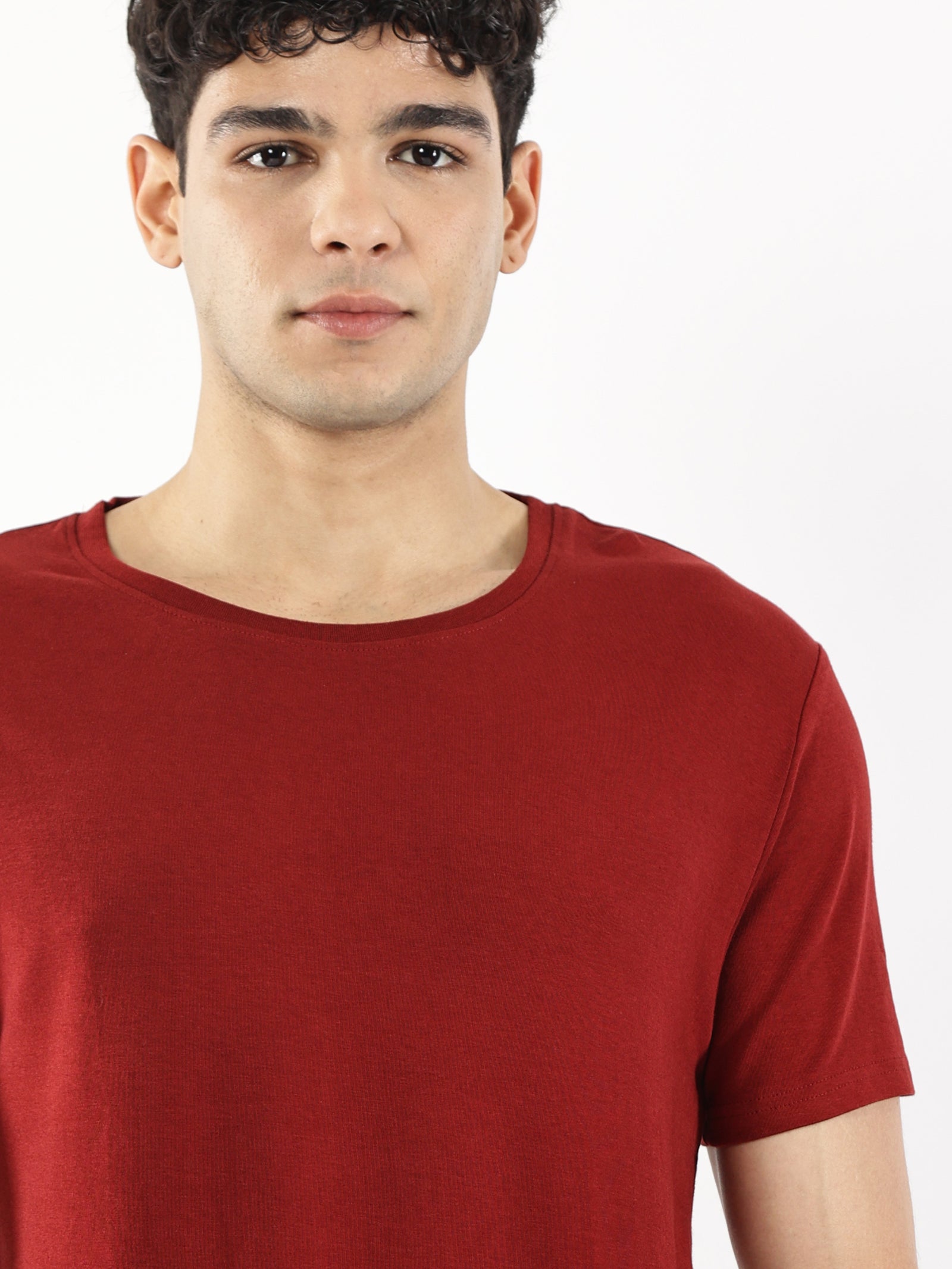 Bamboo Cotton Crew Neck - Maroon